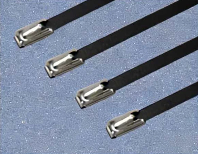 201, 304 Stainless Steel PVC Coated Cable Ties Ball Lock Type